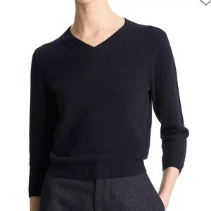 VINCE RARE V-NECK WAFFLE SWEATER - CASHMERE & WOOL M!